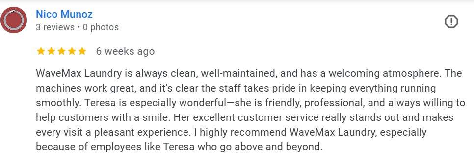 Google review from Nico Munoz