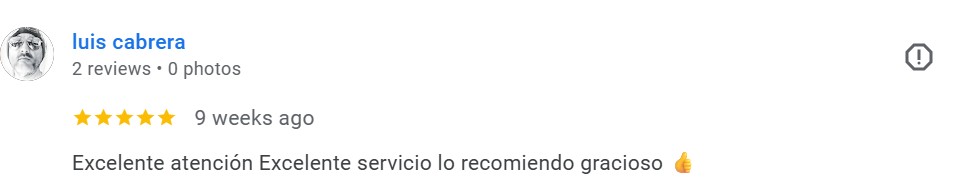 Google review from luis cabrera